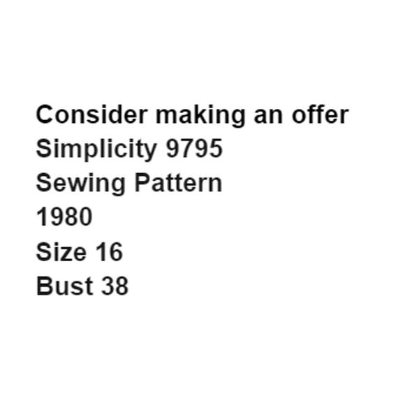 Simplicity 9795 Pattern Skirt Top Jacket Miss 16 Vintage Front Slit Back Zip - Picture 3 of 7